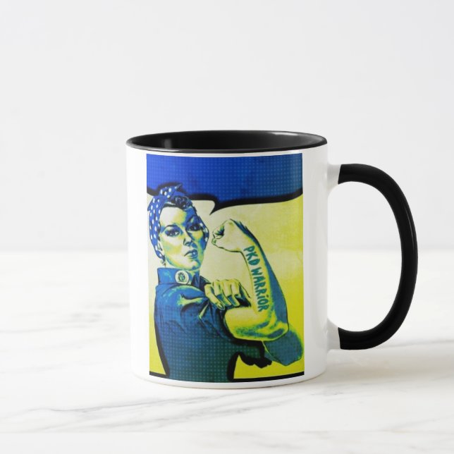 PKD WARRIOR WOMAN - Awareness Retro Tattoo Fun Mug (Right)