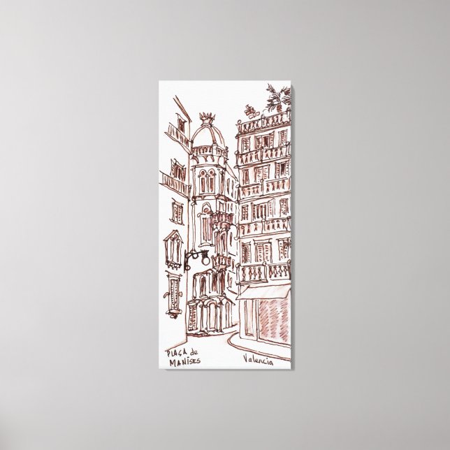 Placa de Manises in Old Town | Valencia, Spain Canvas Print (Front)
