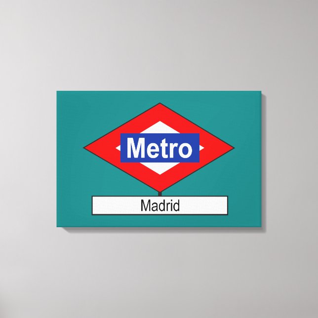 Placa Metro Madrid Canvas Print (Front)