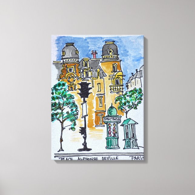 Place Alphonse Deville | Paris, France Canvas Print (Front)