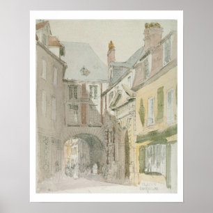 Place Barthelme, Paris, c.1829 (w/c & grey wash ov Poster