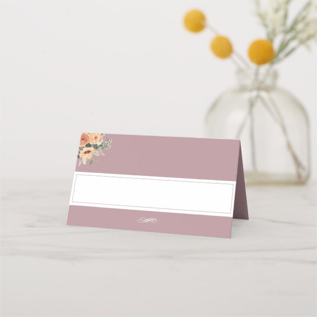 Place Card - Elegant floral pink wedding design (Front)