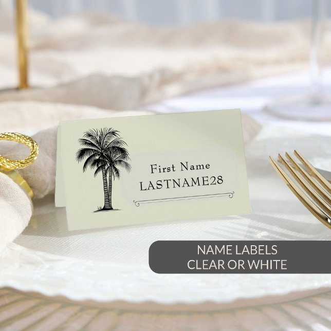 Place Card Guest Names x28 Individal Clear Name (Clear Guest Name Labels - up to 28 individual names - ideal for Place Cards)