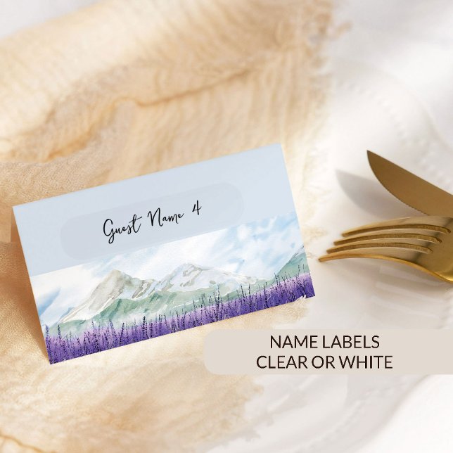 Place Card Guest Names x30 Whimsical Handwritten (Clear Guest Name Labels - up to 30 individual names - ideal for Place Cards)