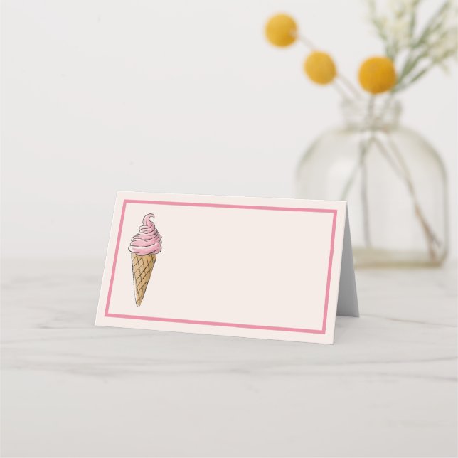 Place Card Labels - Ice Cream Party (Front)