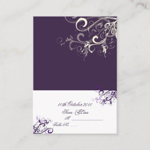 Place Card/Plum Swirls (Chubby Business Cards) Card