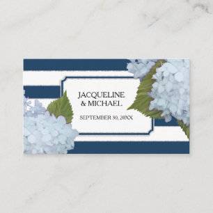 Place Cards English Blue Hydrangea Silver Glitter