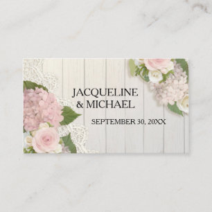 Place Cards Rustic Lace n Wood Country Barn Floral