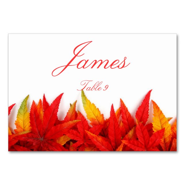 Place Cards With Fall Leaves (Front)