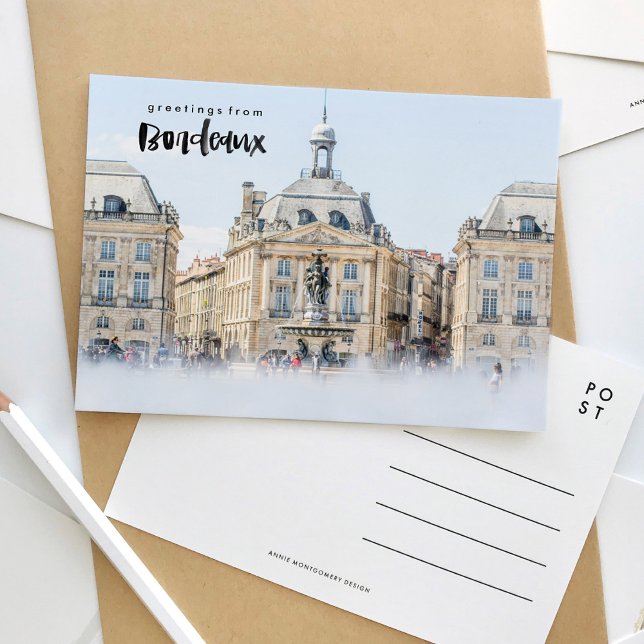 Place de la Bourse Bordeaux France Travel Postcard (Greetings from Bordeaux postcard.)