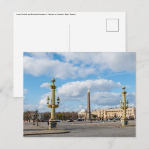 Place de la Concorde and obelisk - Paris, France Postcard
