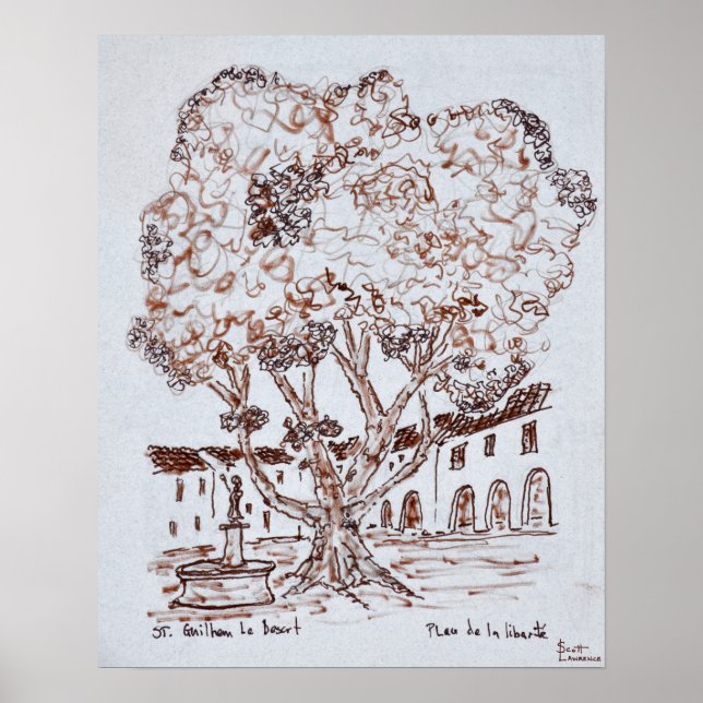 Place de la Liberte, Saint-Guilhem-le-Desert Poster (Front)