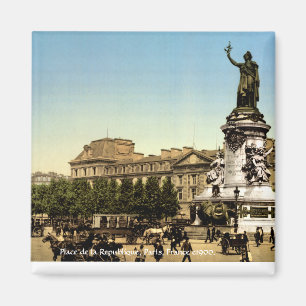 Place de la Republique 1900, Vintage  Paris France Magnet