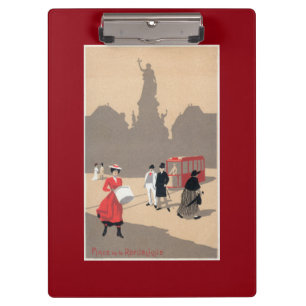 Place de la Republique Art Deco Scene Clipboard