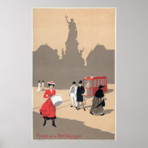 Place de la Republique Art Deco Scene Poster