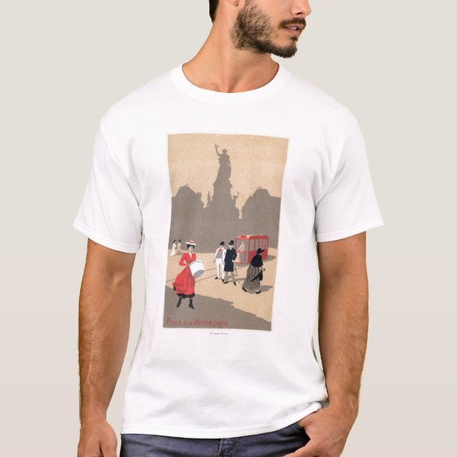Place de la Republique Art Deco Scene T-Shirt (Front)