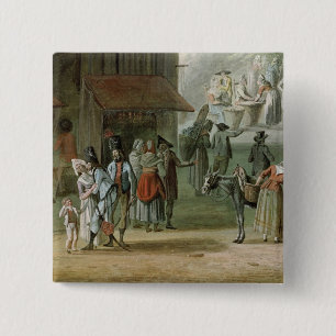 Place de l'Apport-Paris in Front 15 Cm Square Badge