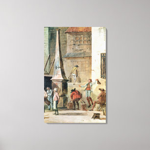 Place de l'Apport-Paris in Front of Grand Canvas Print