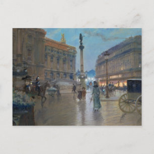 Place de L'Opera, Paris Postcard