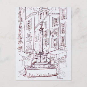 Place Des Augustine   Aix en Provence, France Postcard