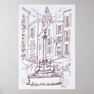 Place Des Augustine   Aix en Provence, France Poster