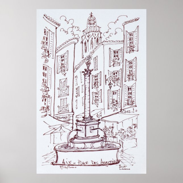 Place Des Augustine | Aix en Provence, France Poster (Front)