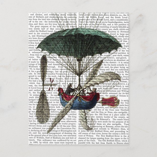 Place Du Louvre Hot Air Balloon Postcard (Front)