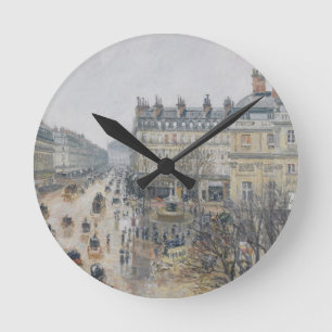 Place du Theatre Francais, Paris: Rain, 1898 Round Clock