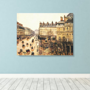 Place du Theatre Francais, Paris Rain by Pissarro Canvas Print
