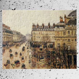 Place du Theatre Francais, Paris Rain by Pissarro Jigsaw Puzzle