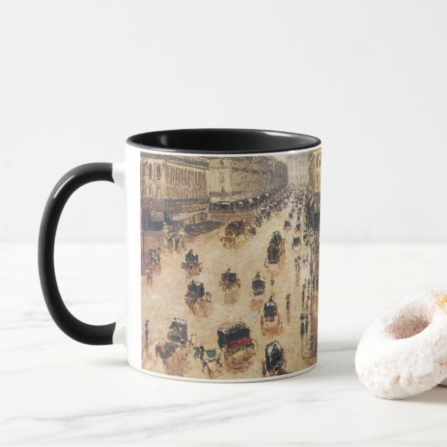 Place du Theatre Francais, Paris Rain by Pissarro Mug (With Donut)