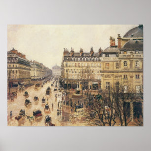 Place du Theatre Francais, Paris Rain by Pissarro Poster