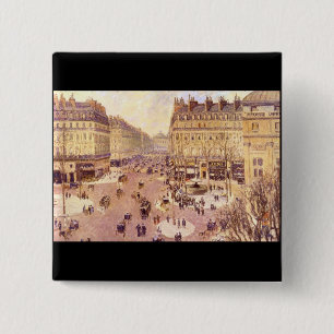 Place du Theatre Francais, Soleil by Pissaro 15 Cm Square Badge
