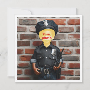 Place my face in the picture, black police officer card