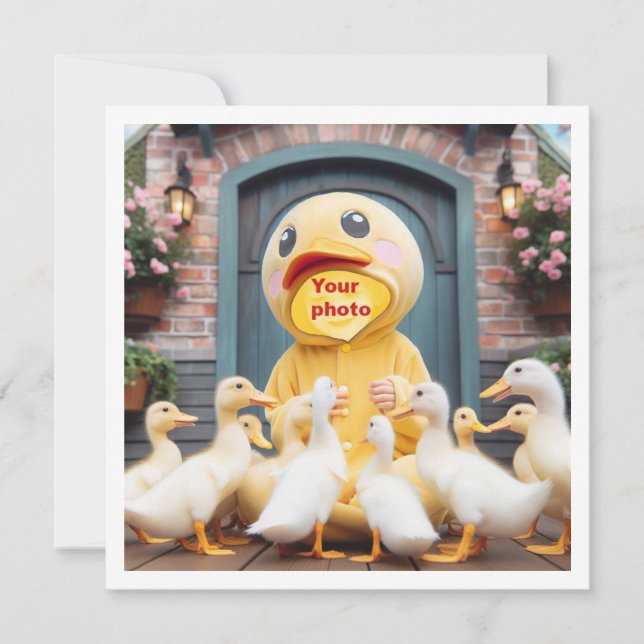 Place my face in the picture, ducks and child card (Front)