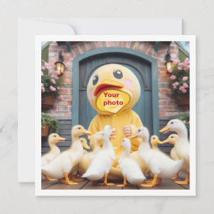 Place my face in the picture, ducks and child card