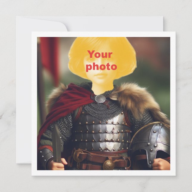 Place my face in the picture, viking warrior card (Front)