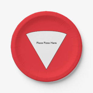 "Place Pizza Here" Paper Plates