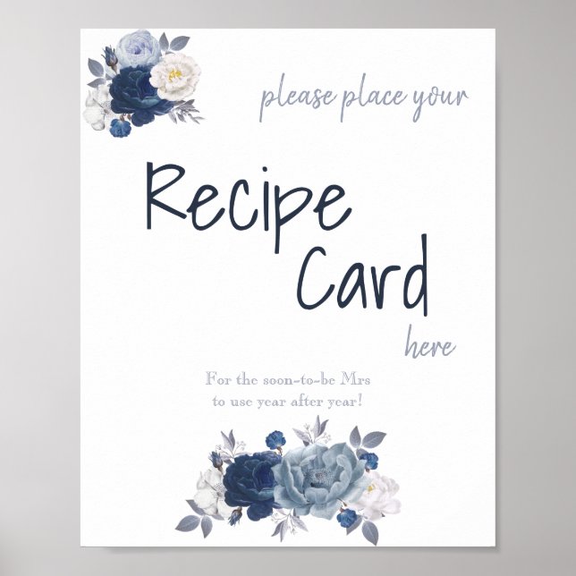 Place Recipe Card Shower Sign (Front)