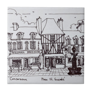 Place Saint-Guenole, Concarneau   Brittany Tile