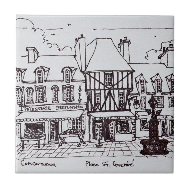 Place Saint-Guenole, Concarneau | Brittany Tile (Front)