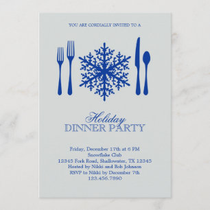 Place Setting Christmas Dinner Party Invitation