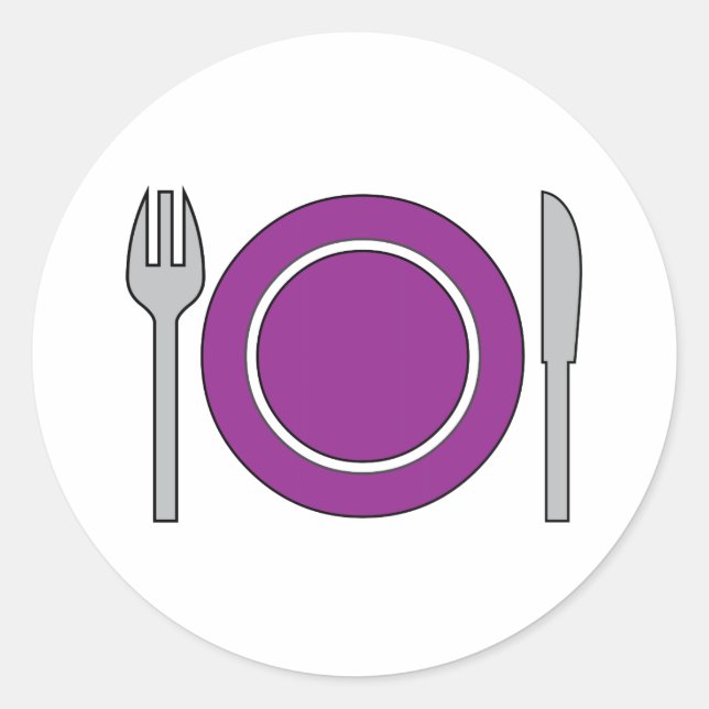 Place Setting Classic Round Sticker (Front)