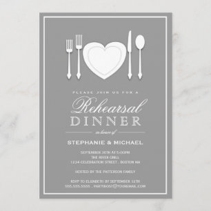 Place Setting Rehearsal Dinner Party Invitation