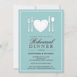 Place Setting Rehearsal Dinner Party Invitation