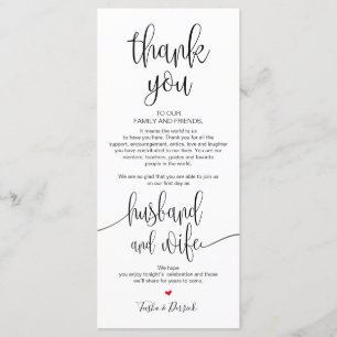 Place Setting Thank You Card for Wedding Dinner