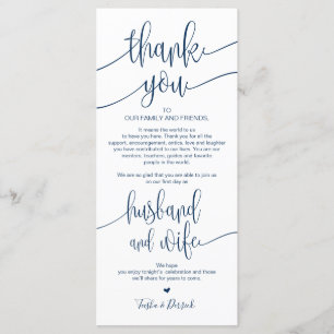 Place Setting Thank You Card for Wedding Dinner