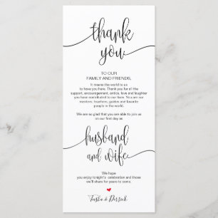 Place Setting Thank You Card for Wedding Dinner