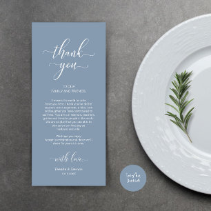 Place Setting Thank You, Elegant Dusty Blue Card