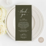 Place Setting Thank You, Elegant Olive Green Card<br><div class="desc">Introducing the perfect finishing touch to your wedding reception - our elegant Wedding Thank You Place Setting Cards, with card title "Let's Celebrate" ! Designed to express your heartfelt appreciation for each guest's presence on your special day, these cards are the ideal way to add a personal touch to your...</div>